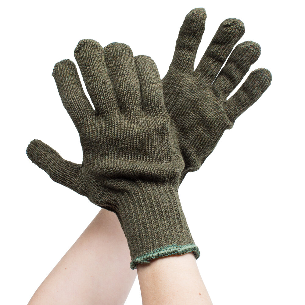 Green Ragg Wool / Acrylic Work Gloves  Large  Pair