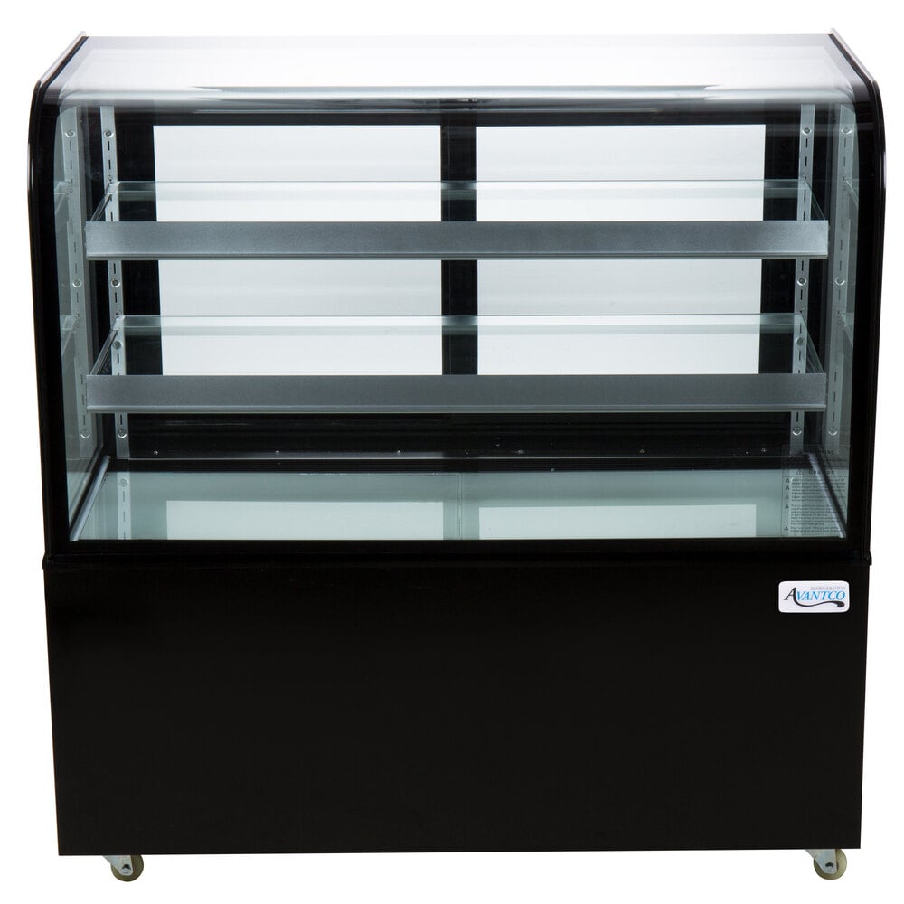 Avantco BCD-48 48" Curved Glass Black Dry Bakery Display Case