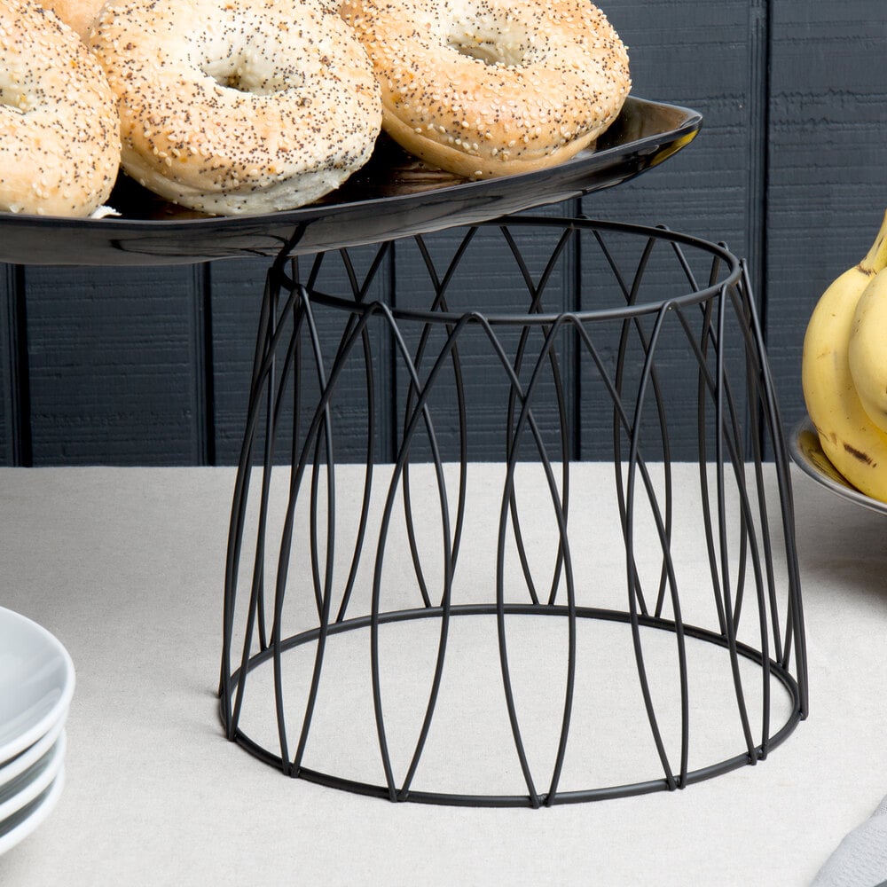 Choice 7" Round Black Patterned Metal Display Stand
