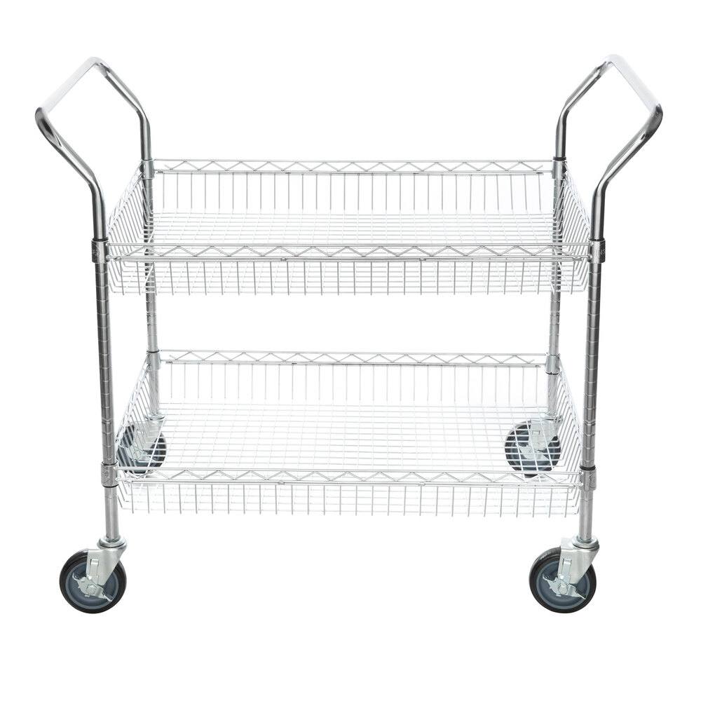 Regency Chrome Two Basket Utility Cart 24" x 36" x 36"