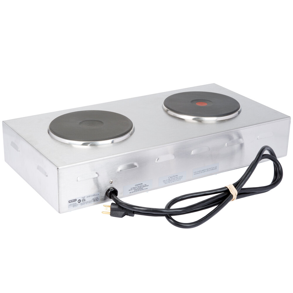Nemco 63102 Electric Countertop Horizontal Hot Plate with 2 Solid