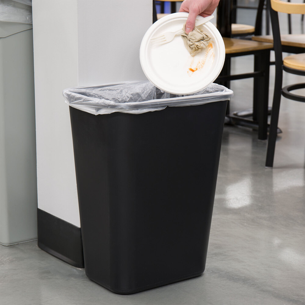 41 Quart Trash Can | Lavex Janitorial 41 Qt. / 10 Gallon Black ...