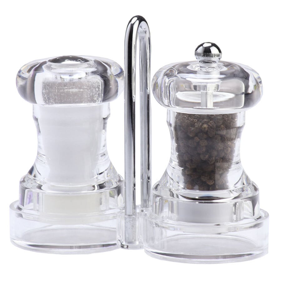 Chef Specialties 01630 4" Capstan Acrylic Pepper Mill and Salt Shaker