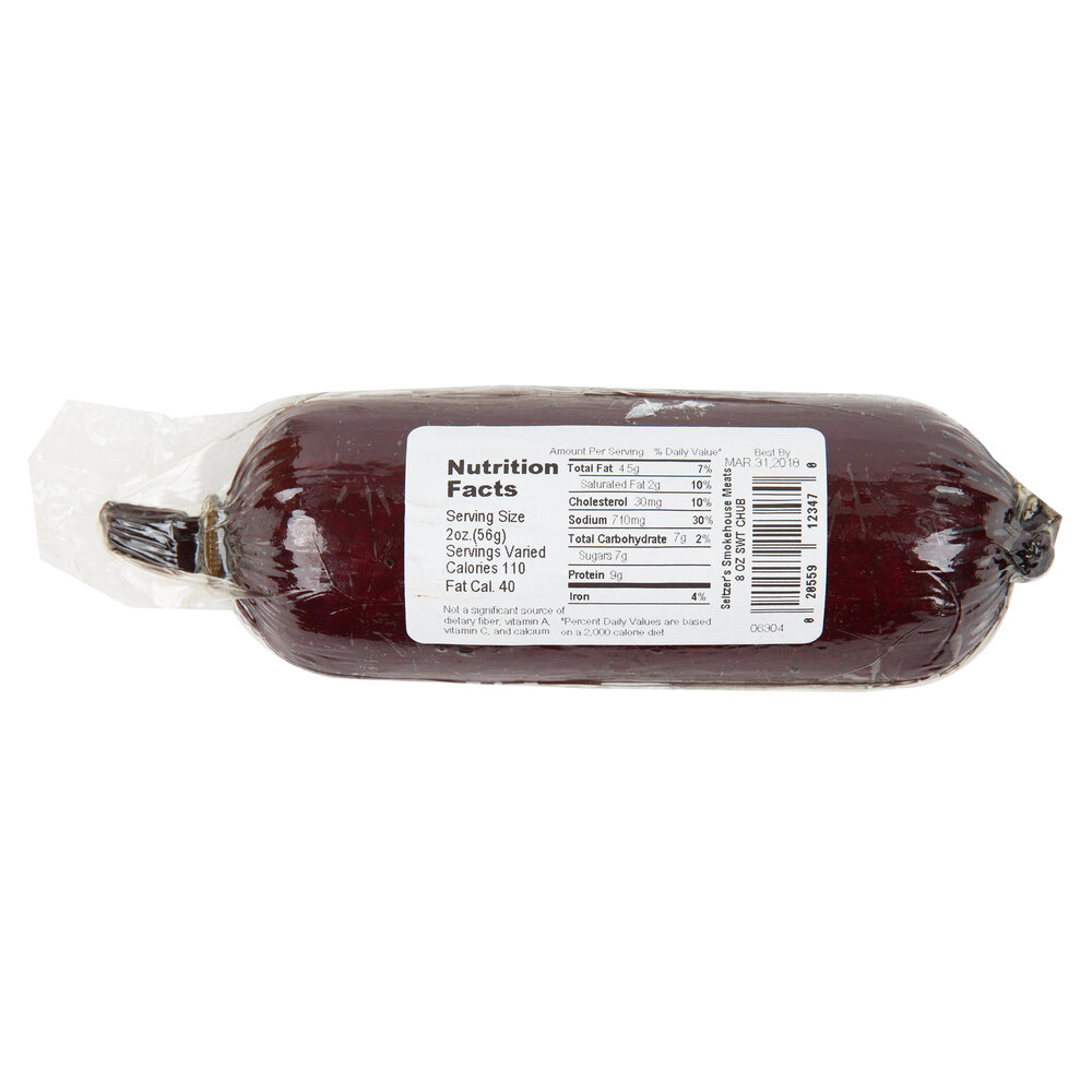 Seltzer's Lebanon Bologna 8 oz. Sweet Bologna Chub 15/Case