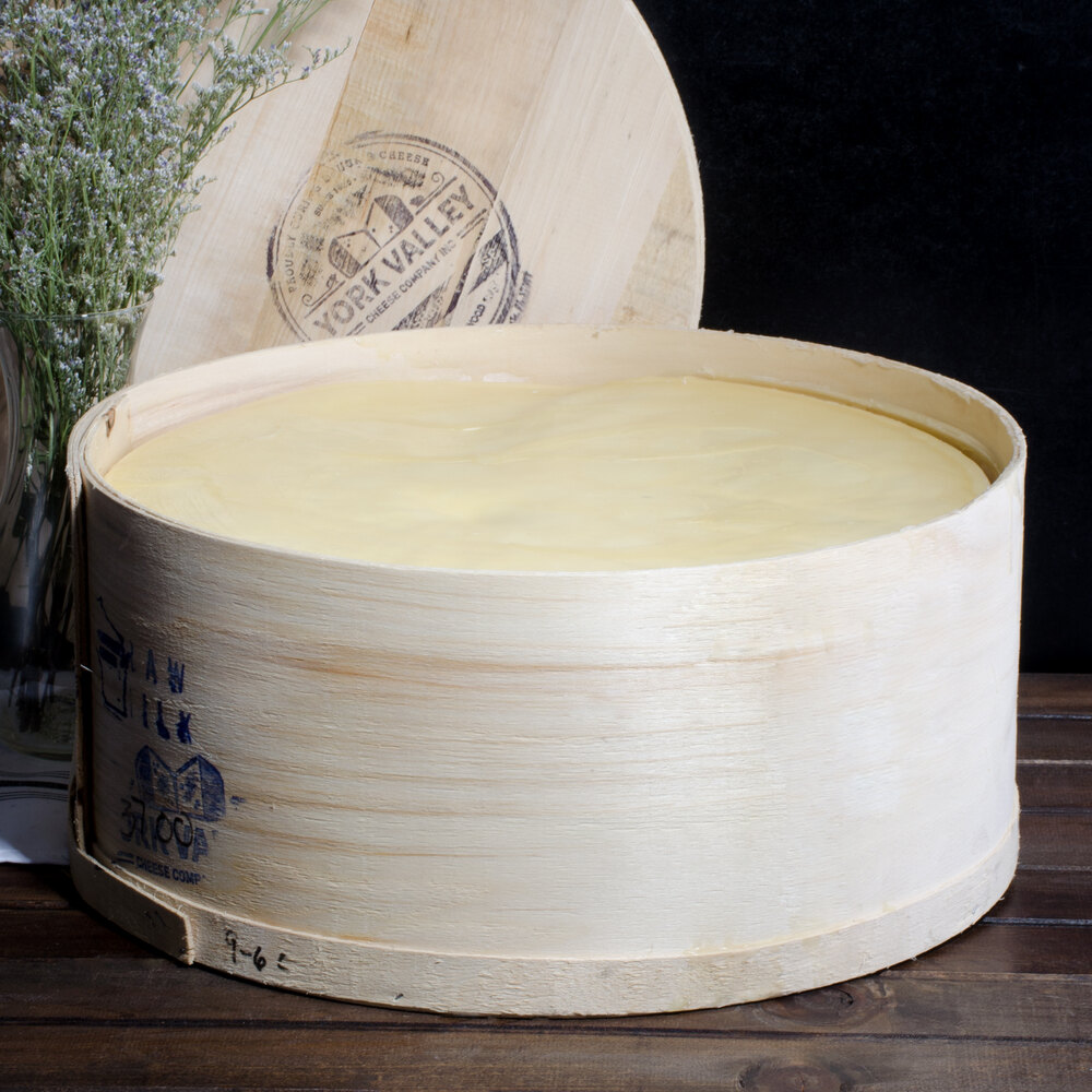 York Valley Cheese Company 38 lb. Extra Sharp White Cheddar Cheese