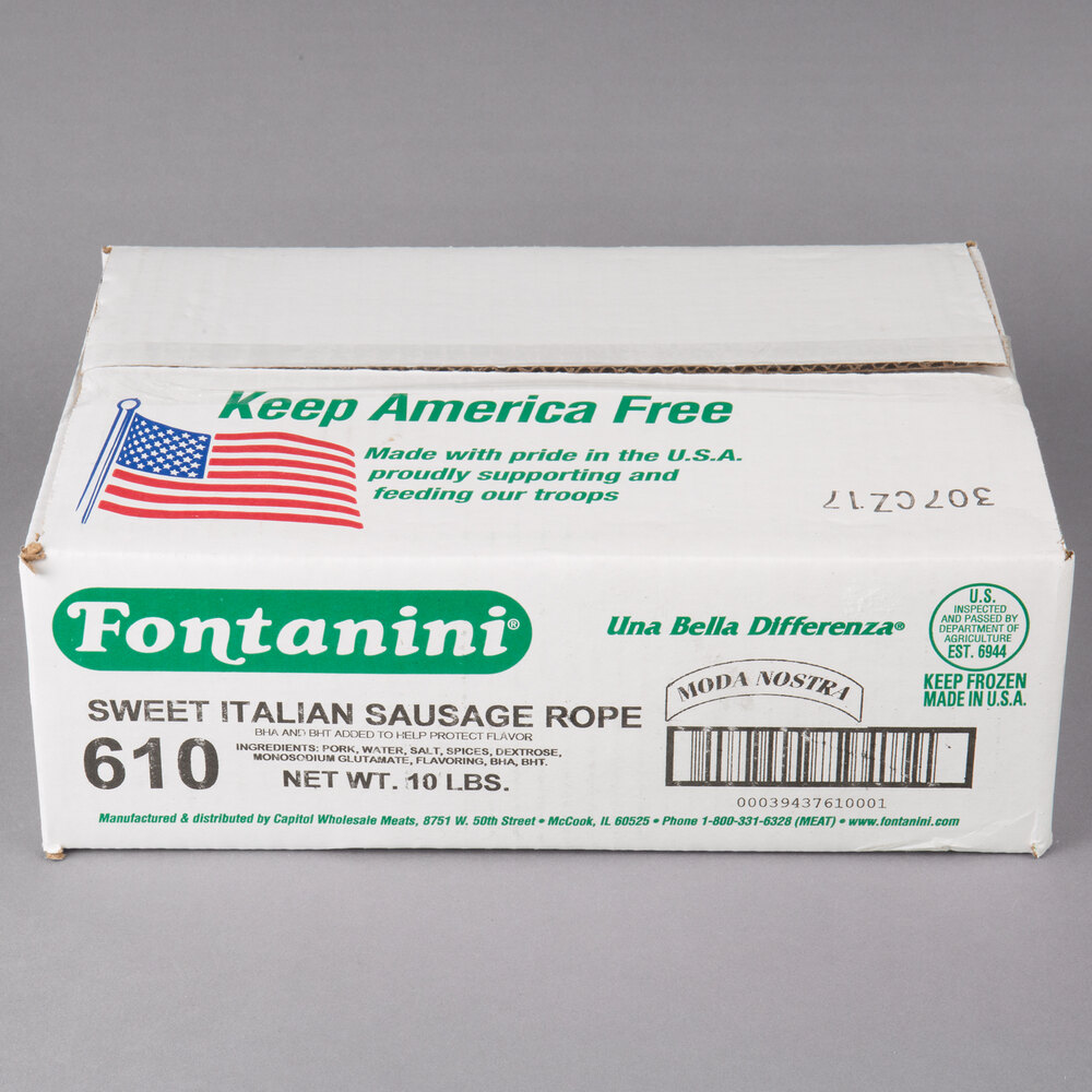 Fontanini Moda Nostra 10 lb. Sweet Italian Sausage Rope