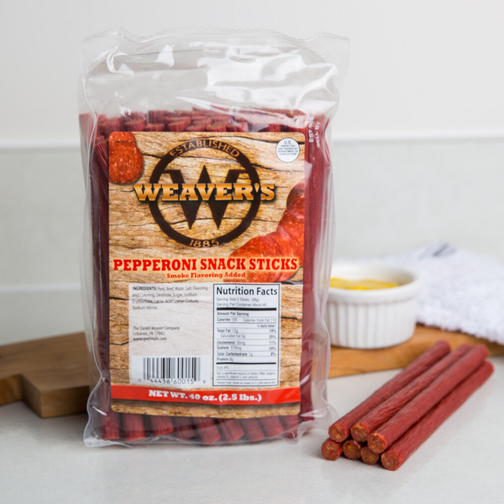 Weaver's 2.5 lb. Pepperoni Snack Sticks 2/Case