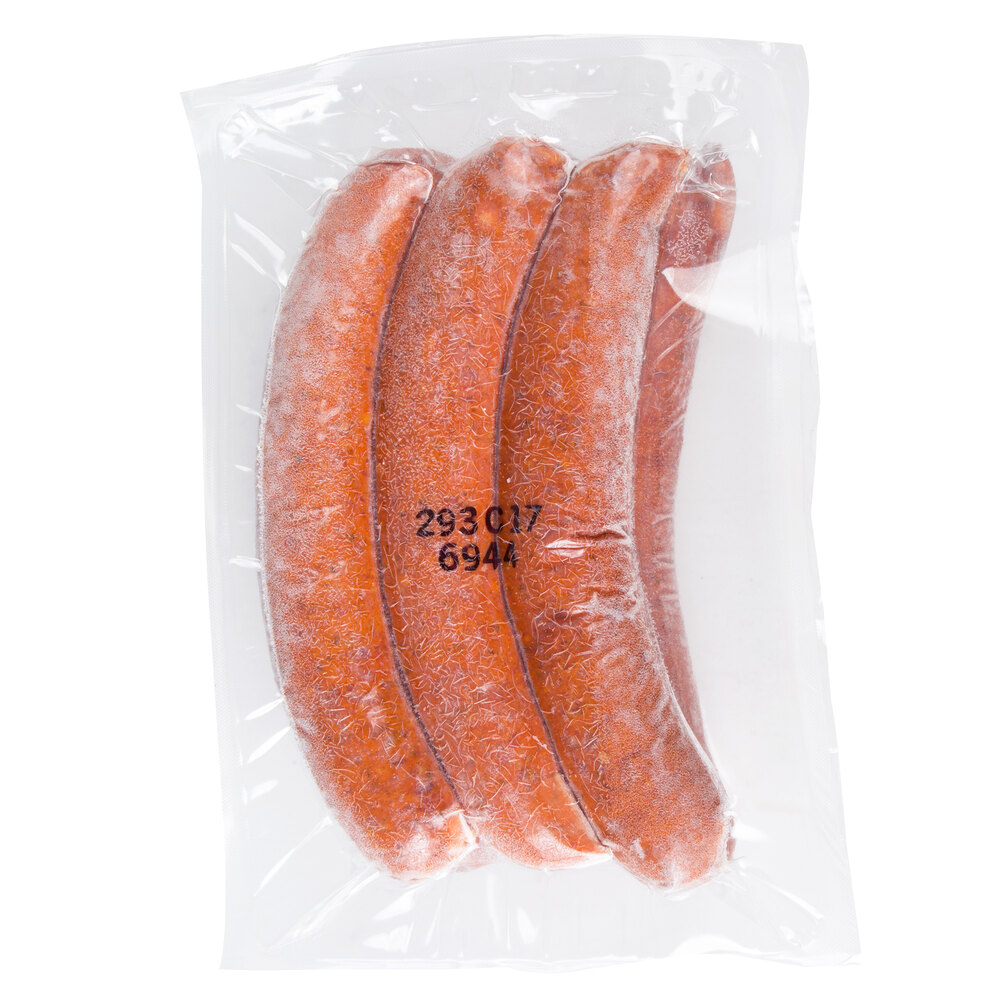 Fontanini 5 1/4" Spicy Polish Sausage Links with Cheddar Cheese 12 lb.