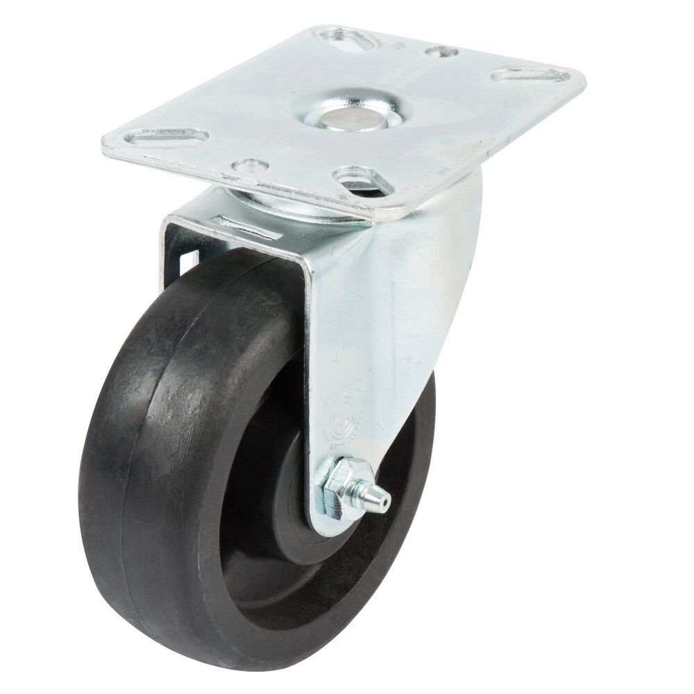 4" HighTemp Swivel Plate Caster with BuiltIn Zerk Grease Fitting
