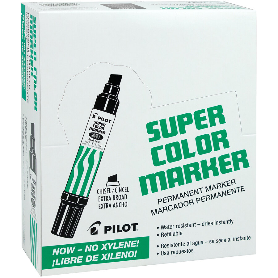 Pilot 45100 Jumbo Black Ink Chisel Tip Refillable Permanent Marker