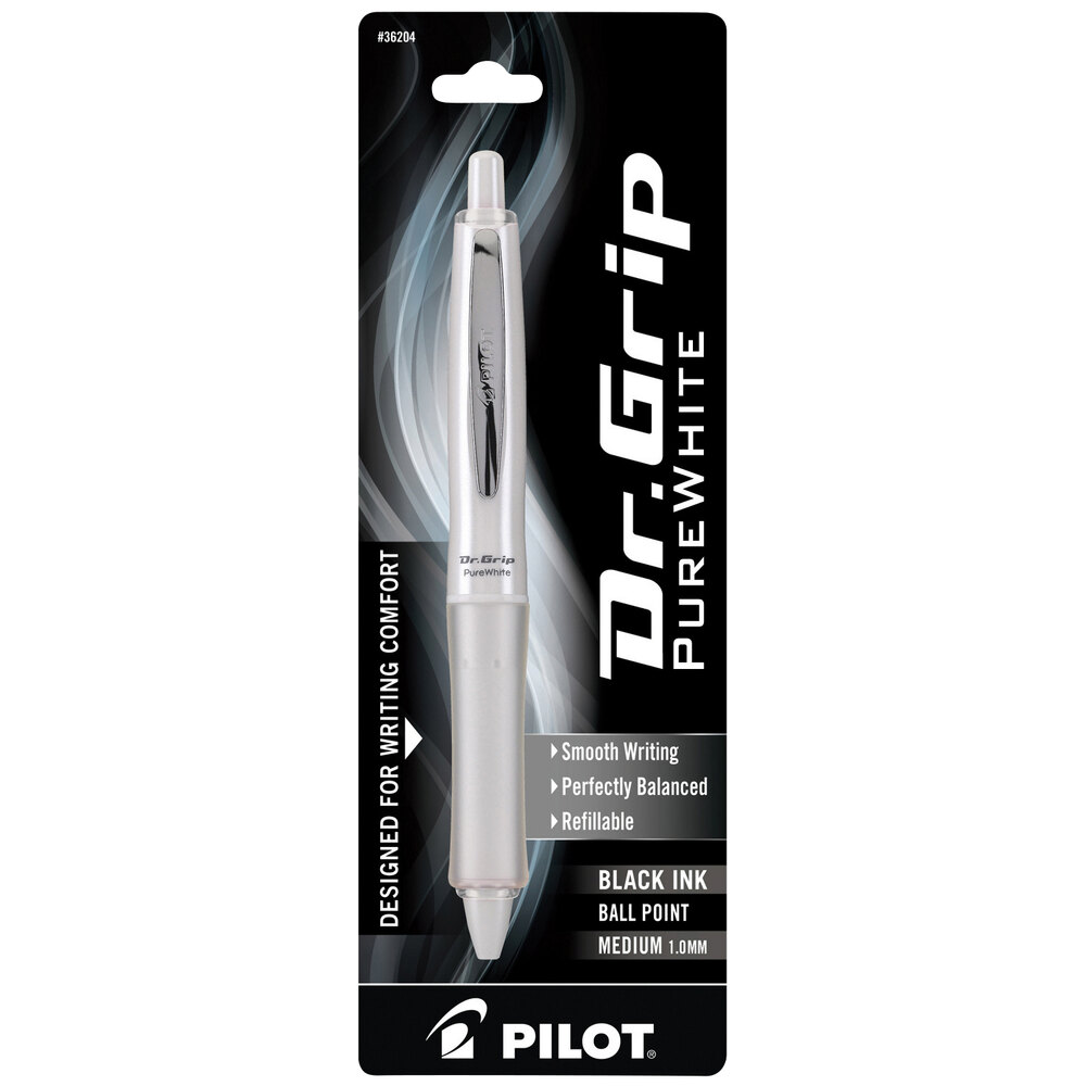 Pilot 36204 Dr. Grip Advanced Black Ink with White Barrel 1mm