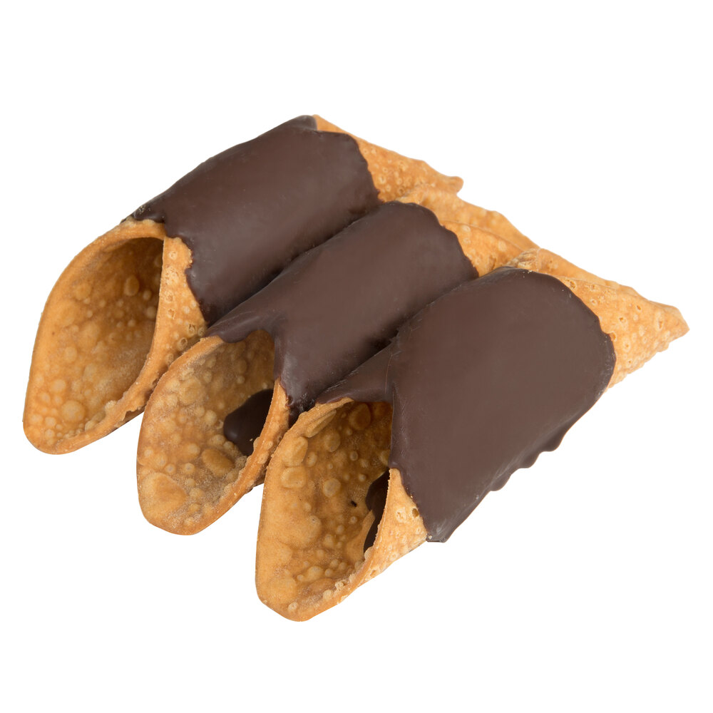 Vaccaro's Desserts Regular Chocolate Dipped Cannoli Shells 48/Case