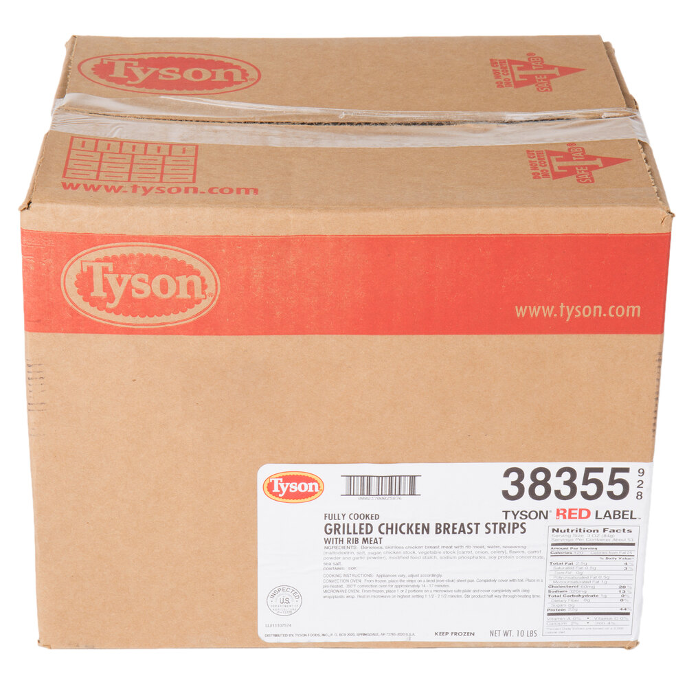 Tyson Red Label 5 lb. Bag of Fully Cooked Grilled Chicken Breast Strips
