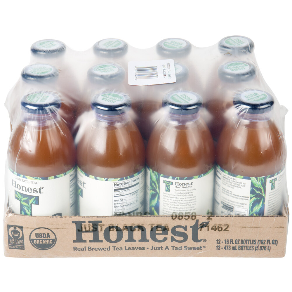 Honest Tea 16 oz. Unsweetened "Just" Black Iced Tea 12/Case
