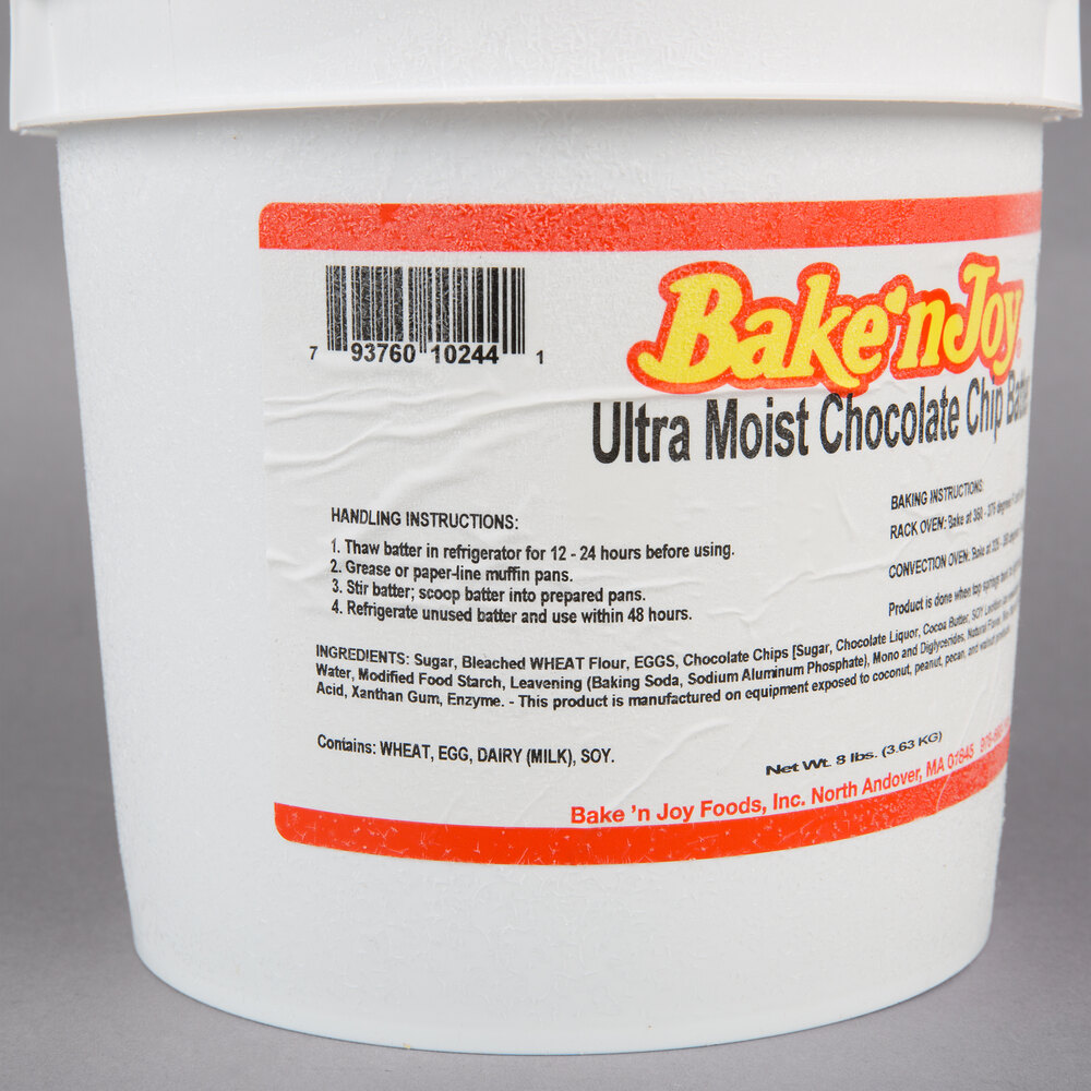 Bake'n Joy Ultra Moist 8 lb. Scoop and Bake Chocolate Chip Batter 2/Case