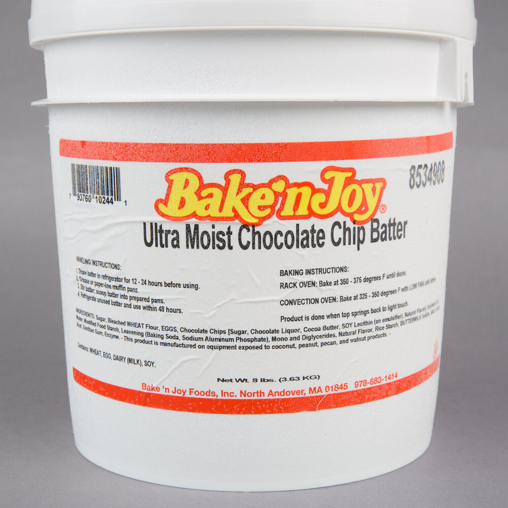 Bake'n Joy Ultra Moist 8 lb. Scoop and Bake Chocolate Chip Batter 2/Case