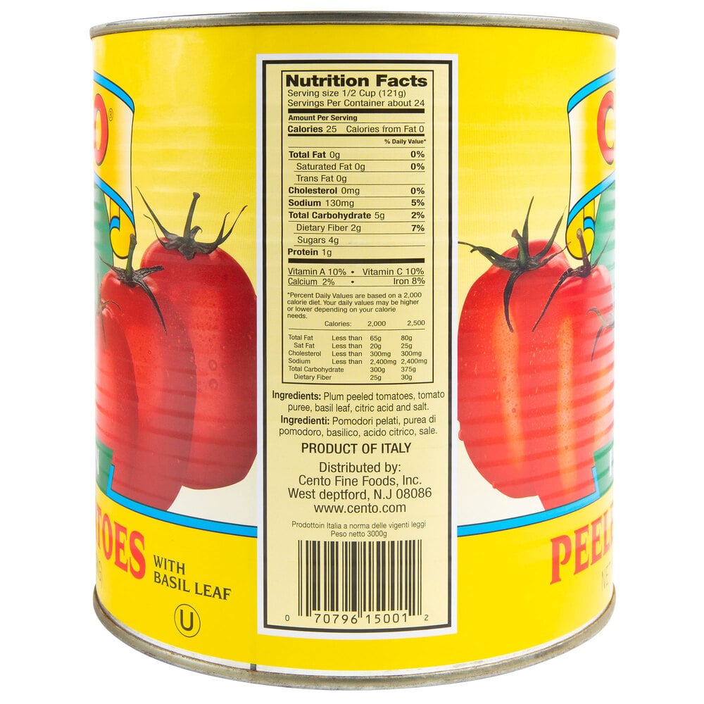 Cento Tomatoes 10 Italian Whole Peeled Plum Tomatoes 6/Case