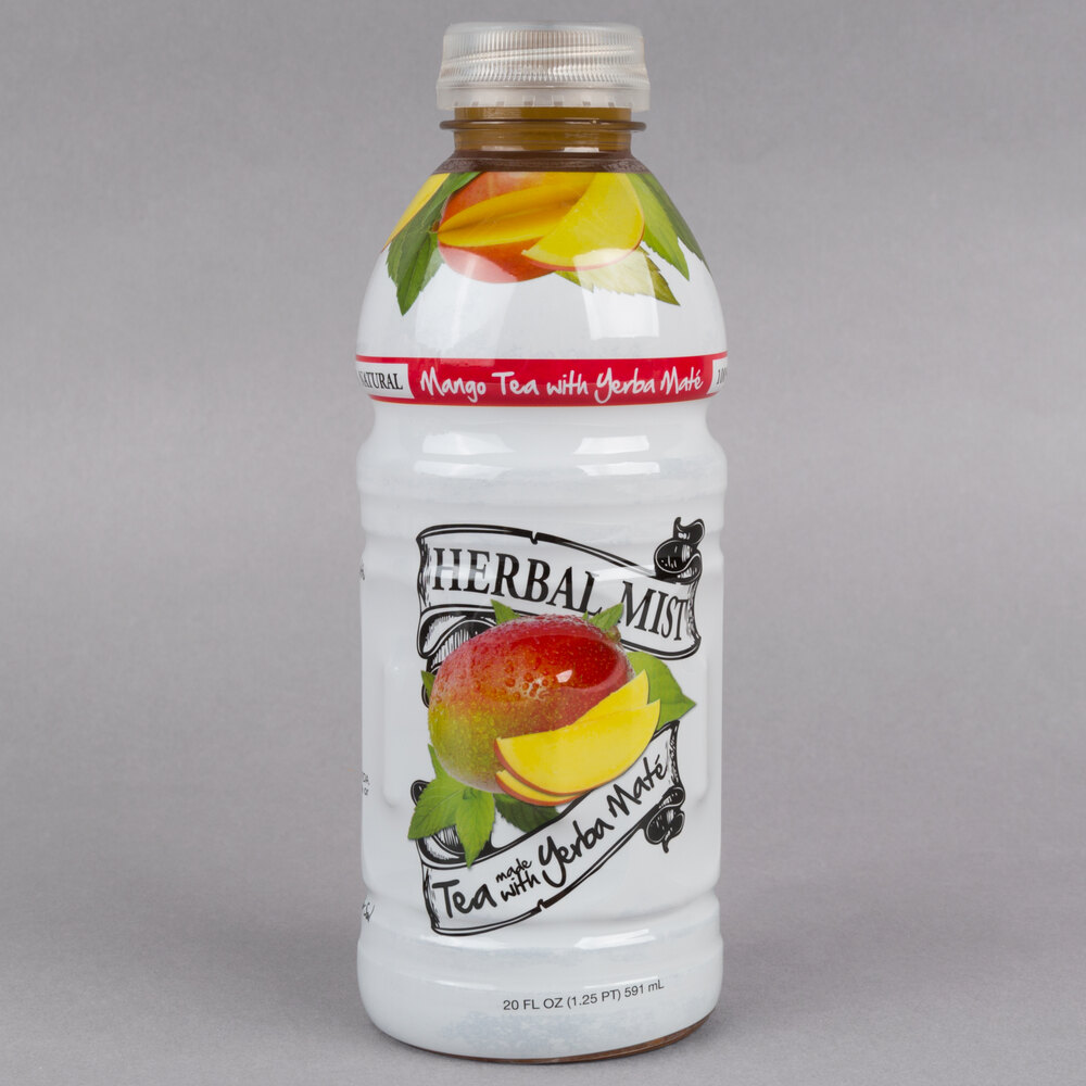 Herbal Mist 20 oz. Sweetened Mango Iced Tea with Yerba Mate 12/Case