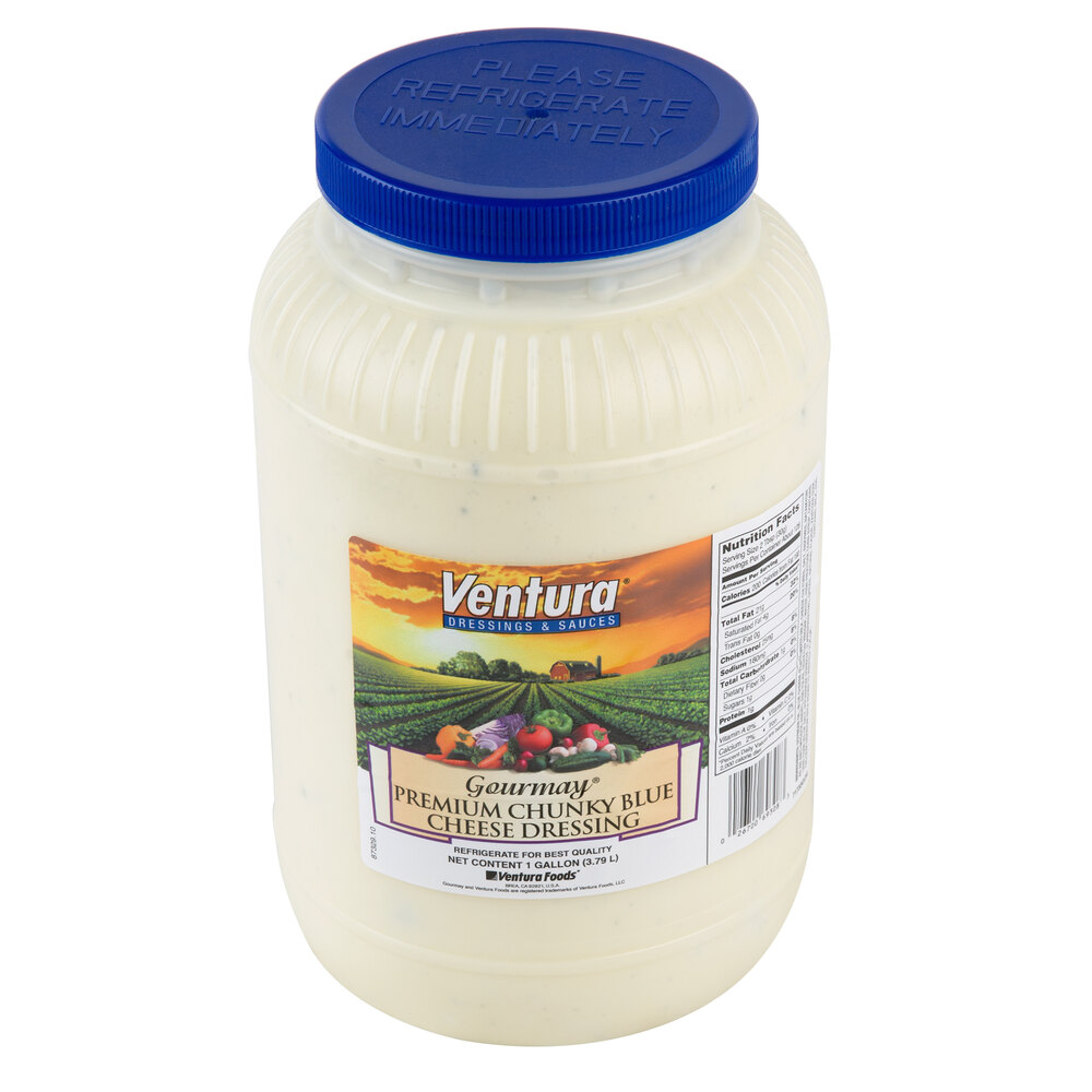 Ventura Gourmay 1 Gallon Premium Chunky Blue Cheese Dressing 4/Case