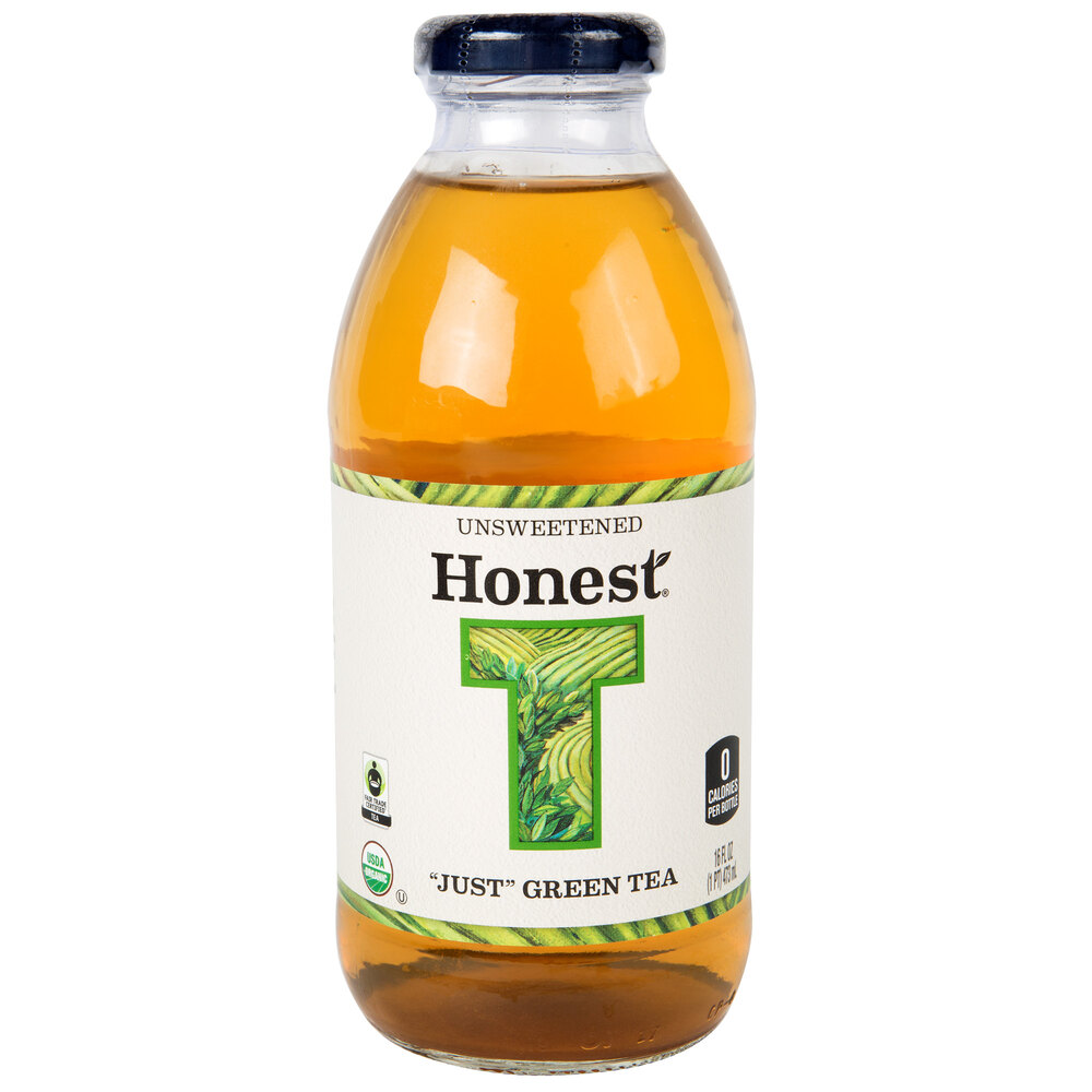 Honest Tea 16 oz. Unsweetened "Just" Green Iced Tea 12/Case