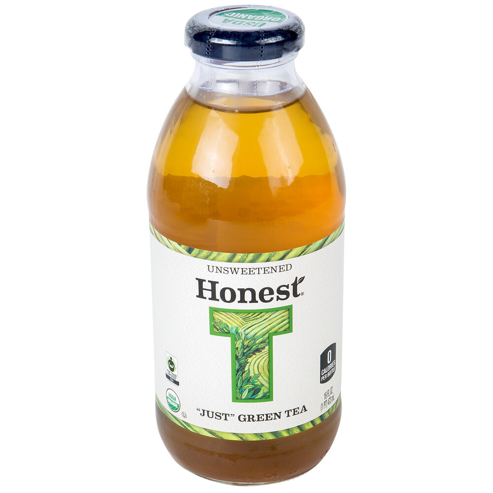 Honest Tea 16 oz. Unsweetened "Just" Green Iced Tea 12/Case