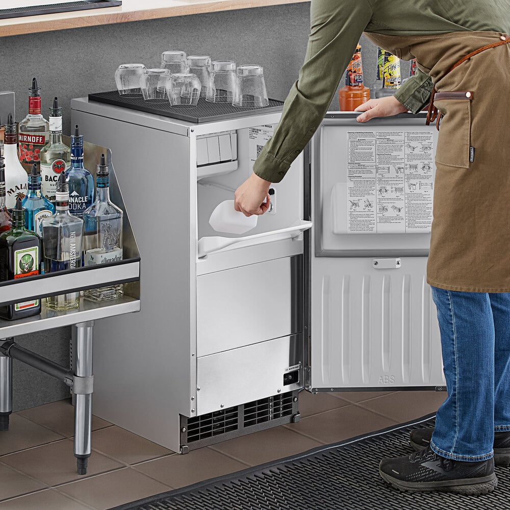 Hoshizaki AM50BAJAD 14 7/8" ADA Compliant Air Cooled Undercounter Top Hat Cube Ice Machine