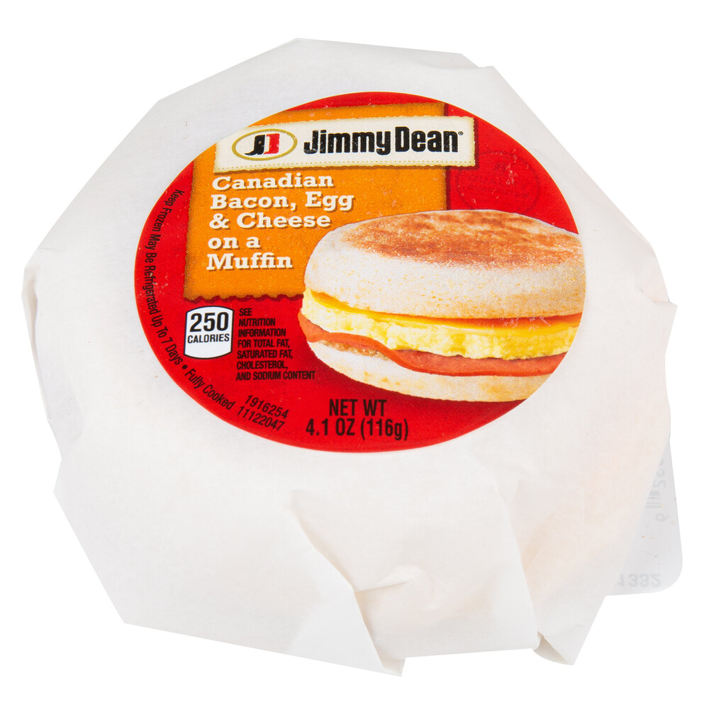 Jimmy Dean Canadian Bacon, Egg, & Cheese Muffin Sandwiches (12/Case)