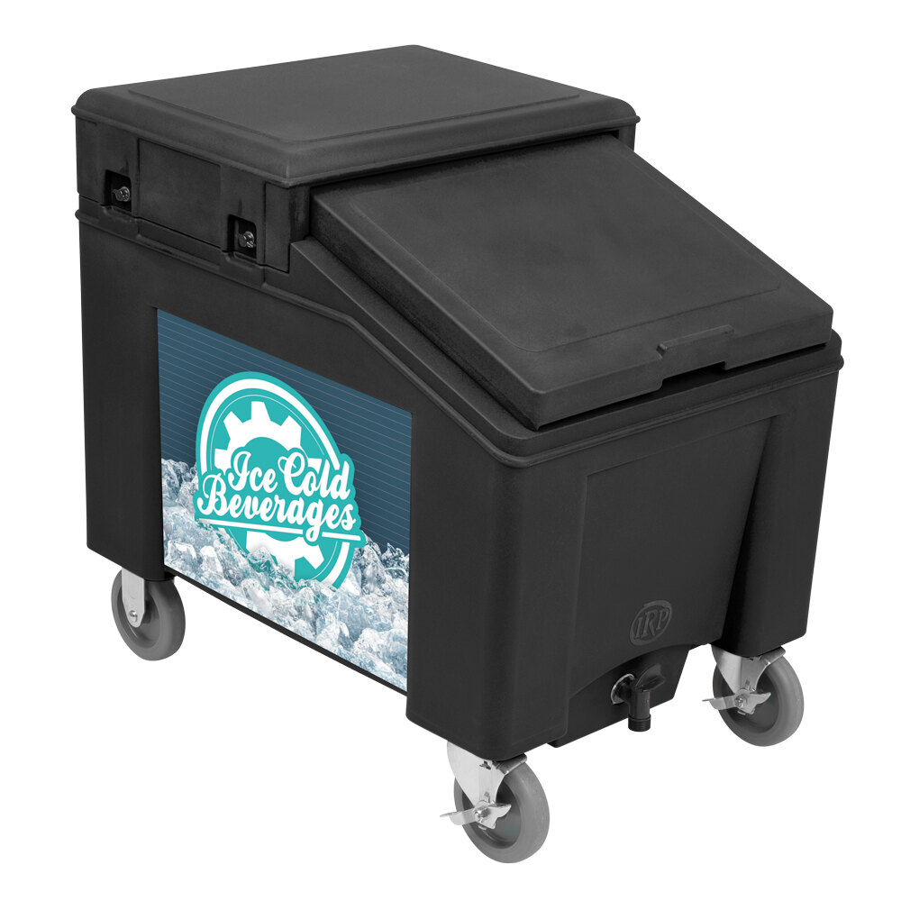 IRP 3100001 Black Ice Caddy 100 lb. Mobile Ice Bin with Custom Graphic