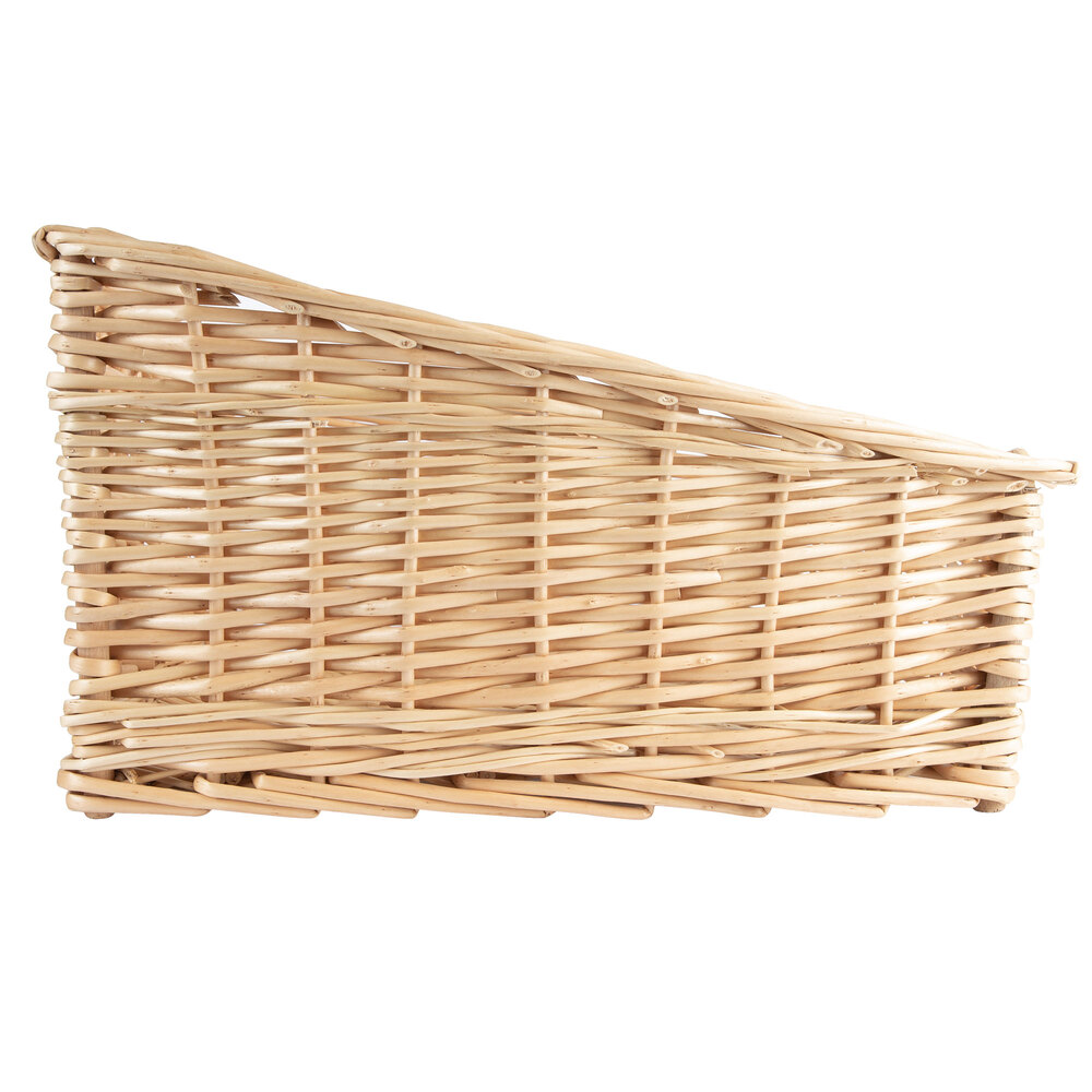 Light Rectangular Wicker Display Basket 17" x 18" Slant Top