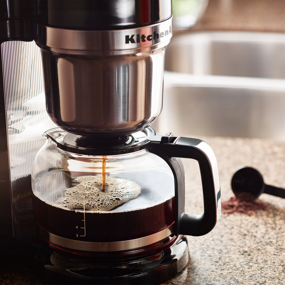 KitchenAid KCM0802OB Onyx Black 8 Cup Custom Automatic Pourover Coffee Maker 120V