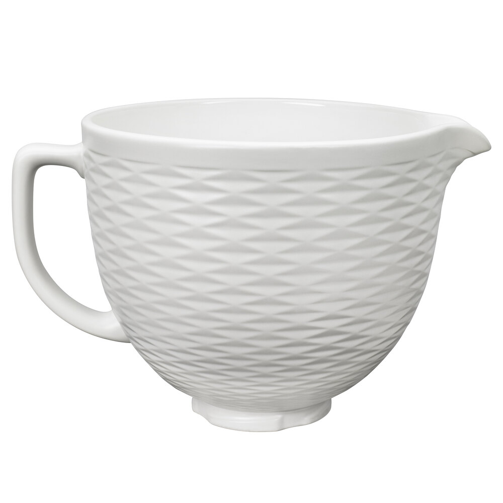 KitchenAid KSMCB5TLW 5 Qt. Embossed White Chocolate Ceramic Bowl with