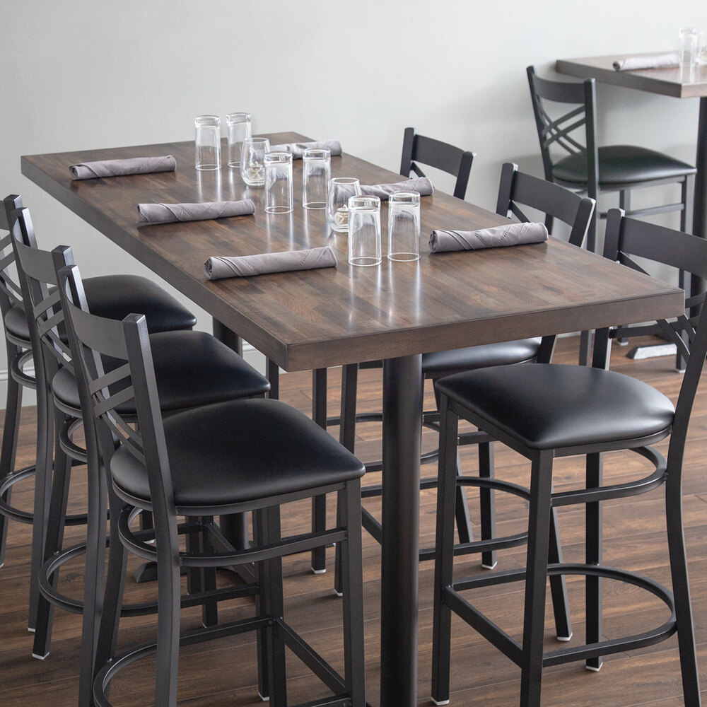 Lancaster Table & Seating 30" x 72" Recycled Wood Butcher Block Table Top with Espresso Finish