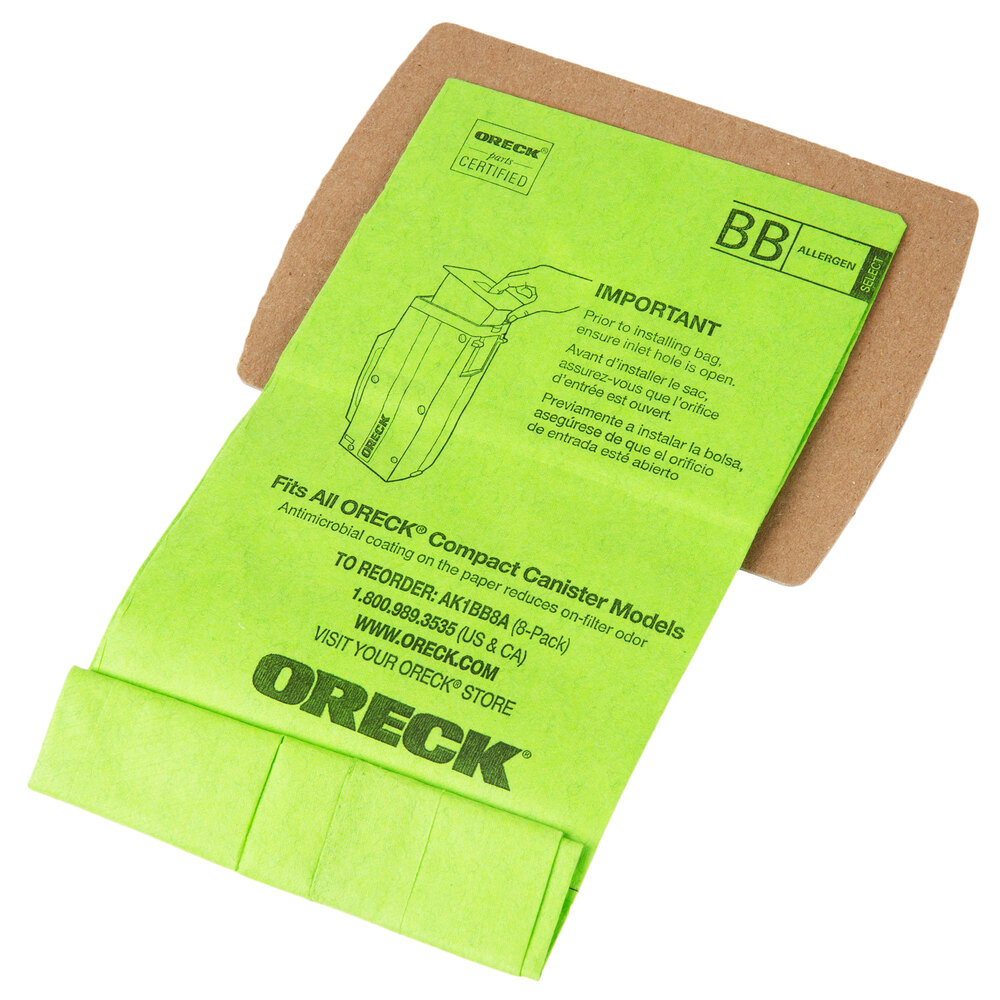 Oreck AK1BB8A Vacuum Bag for BB900DGR Canister Vacuum Cleaner 8/Pack