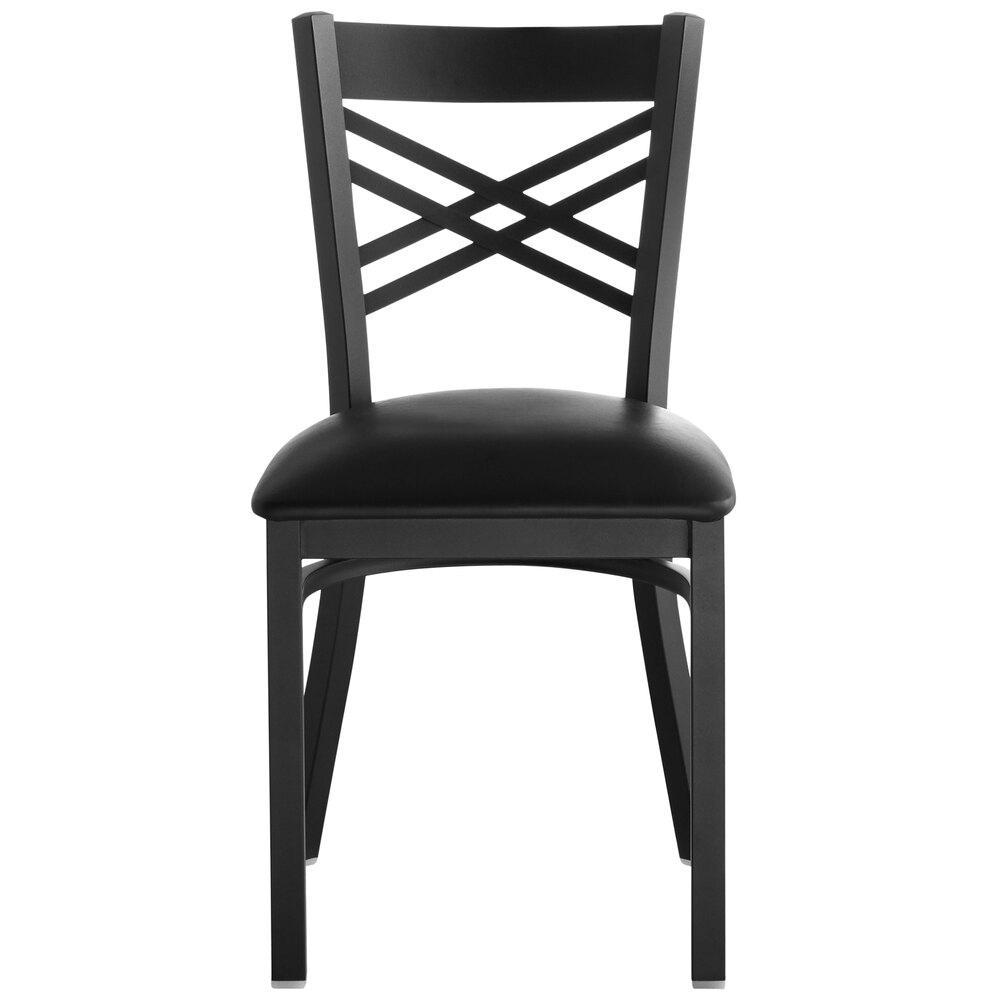 Lancaster Table & Seating Black Cross Back Chair with 2 1/2