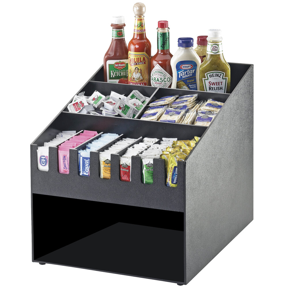 cal-mil-2044-classic-black-condiment-organizer-with-dual-napkin