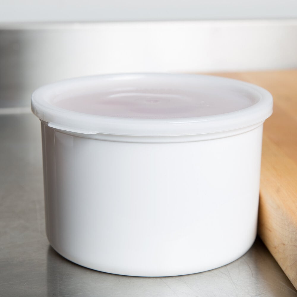 Cambro CP12133 Salad Crock With Lid 1-3/16 Quart Beige For Sale