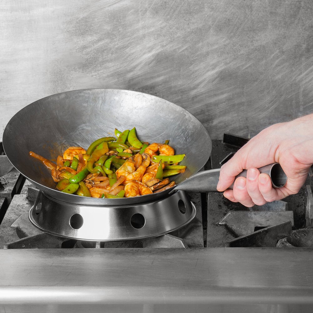 hand hammered carbon steel wok