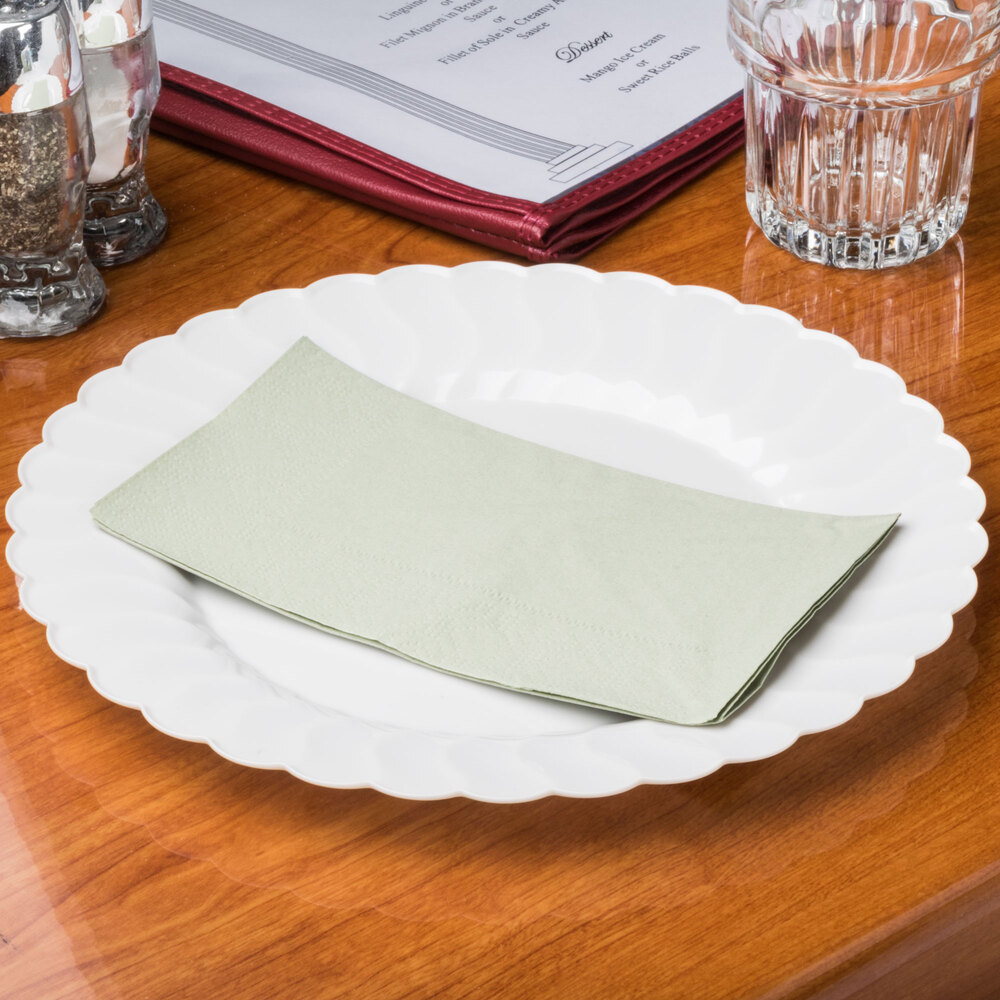 Soft Sage Green Paper Dinner Napkins, 2Ply, 15" x 17" Hoffmaster