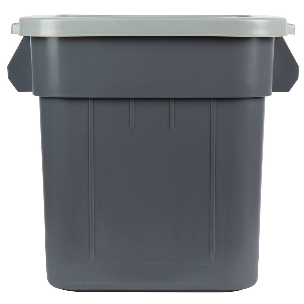 Continental Huskee 32 Gallon Gray Square Trash Can and Lid