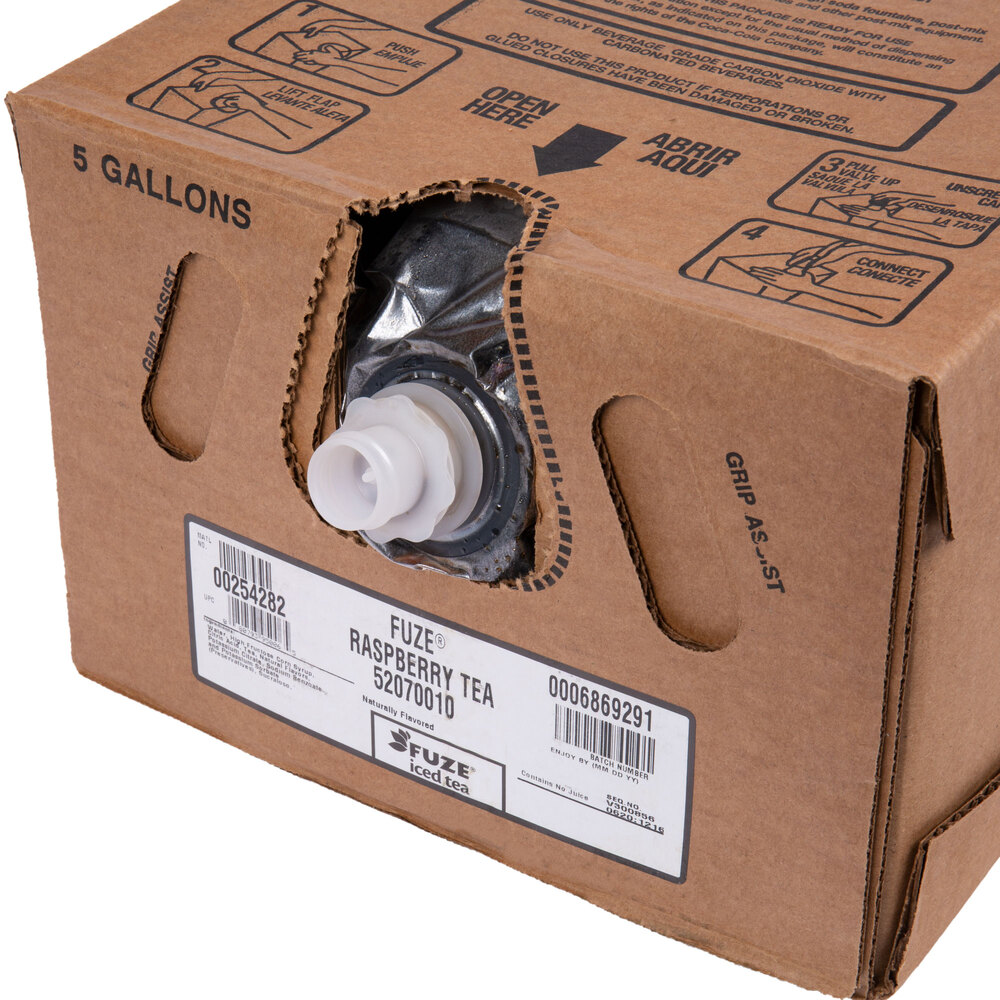 Fuze 5 Gallon Bag in Box Raspberry Iced Tea Syrup