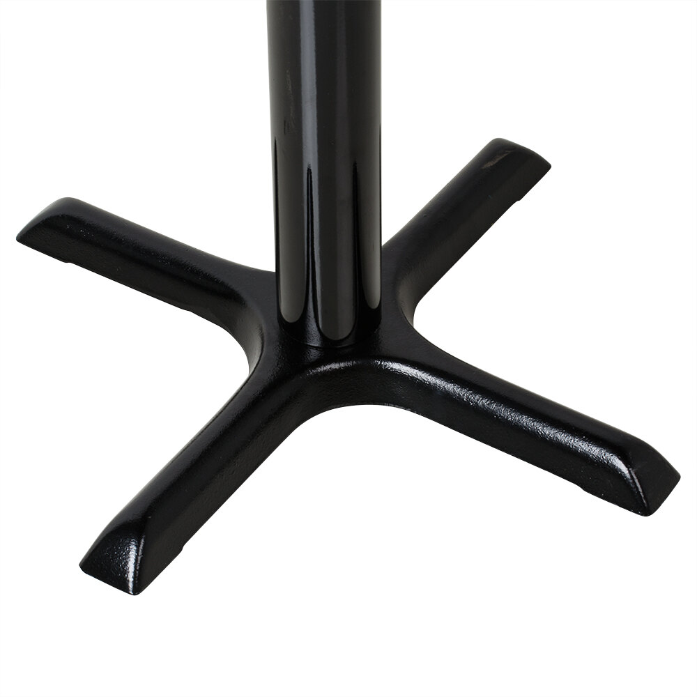 Black steel cross table base