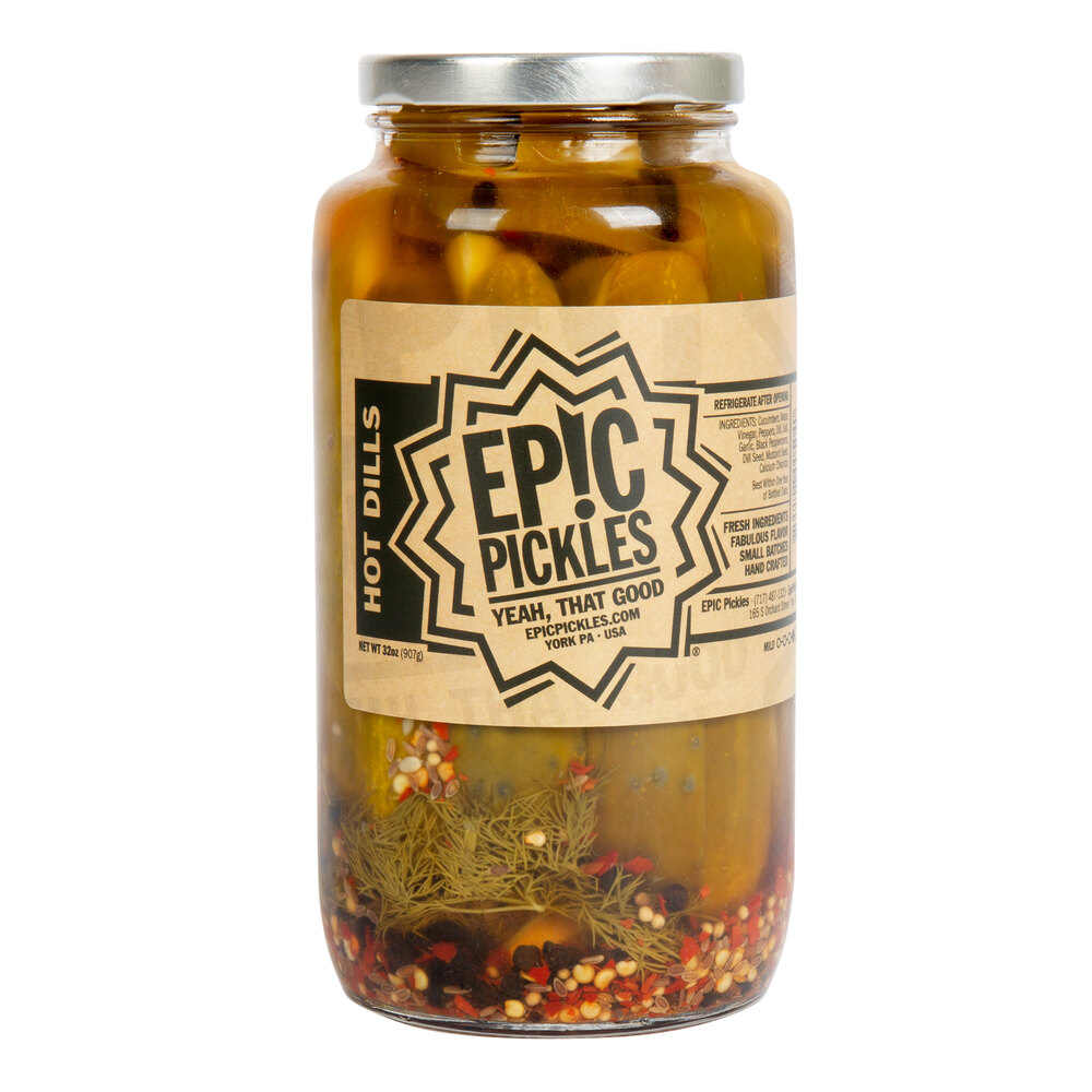 Epic Pickles 32 oz. Hot Dill Pickle Spears 12/Case