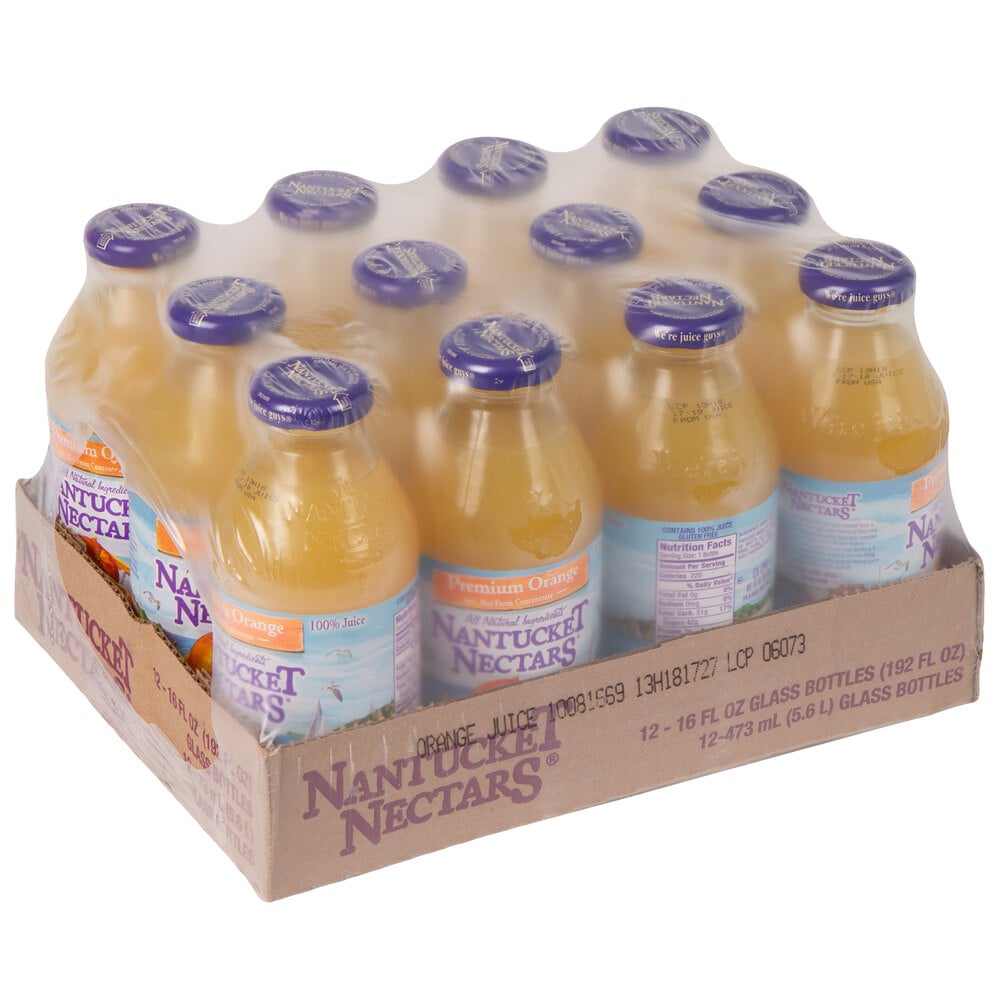 Nantucket Nectars 16 fl. oz. Premium Orange Juice - 12/Case