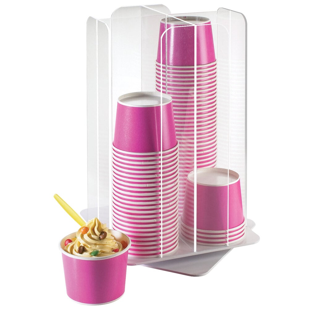 CalMil 153912 Clear Acrylic 4Section Revolving Cereal Cup Organizer