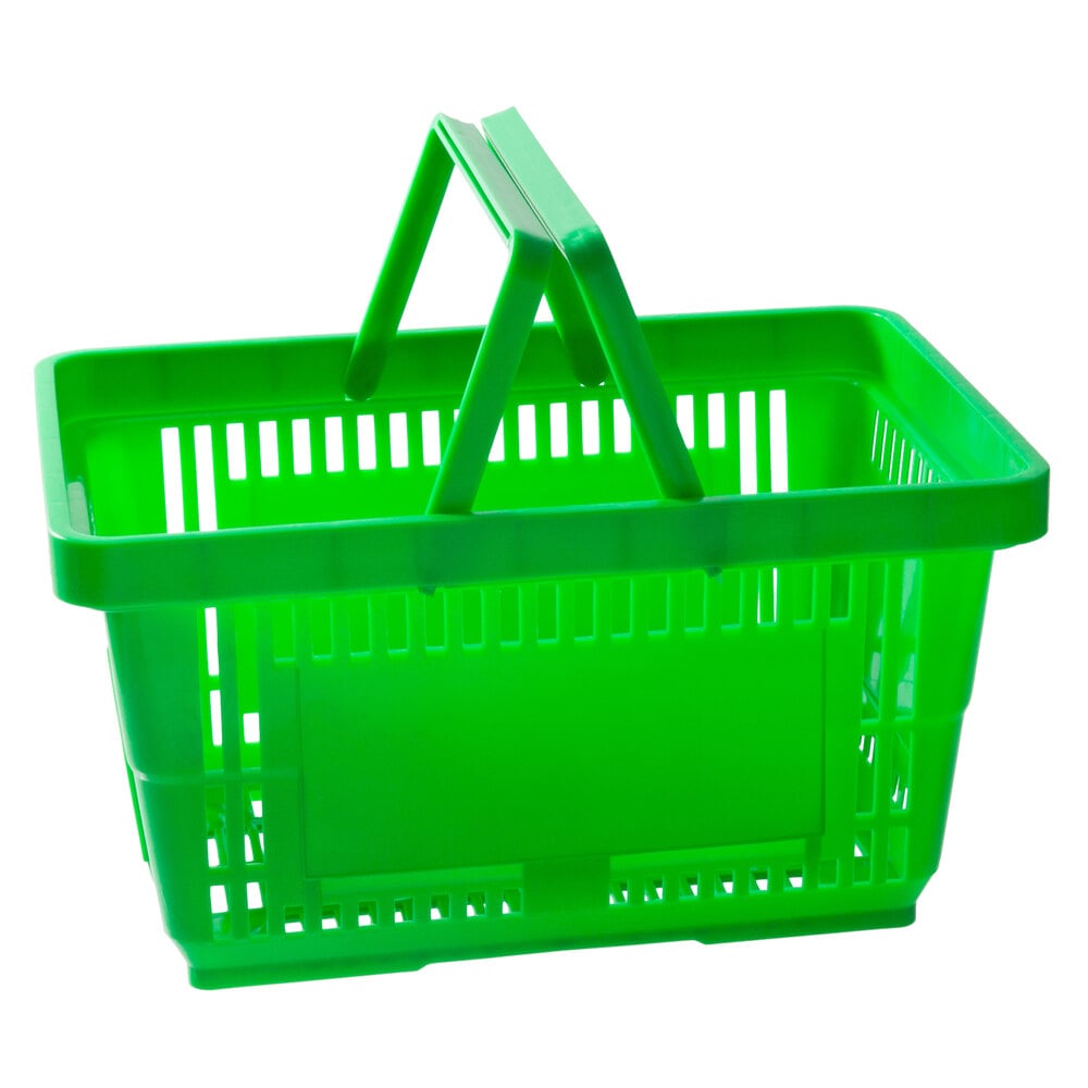 Regency Green 16 1/8" x 11" Plastic Grocery Market Shopping Basket with