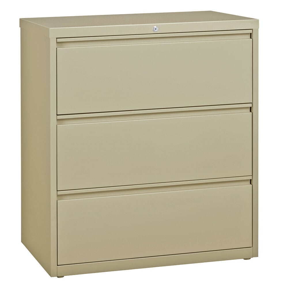 Hirsh Industries 17633 Putty Three-Drawer Lateral File Cabinet - 36