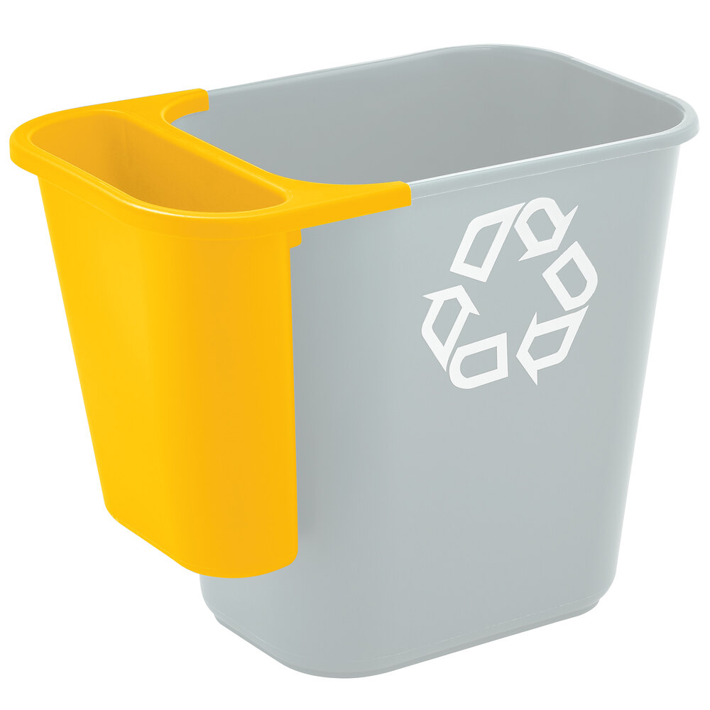 Rubbermaid 2018378 13.62 Qt. / 3.41 Gallon Yellow Wastebasket Side Bin