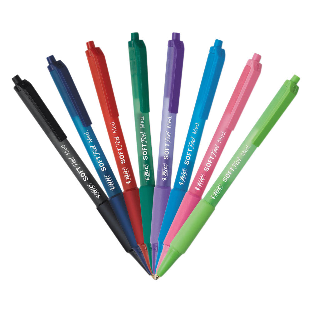 Bic SCSMAP121AST Soft Feel Assorted Color Medium Point Retractable