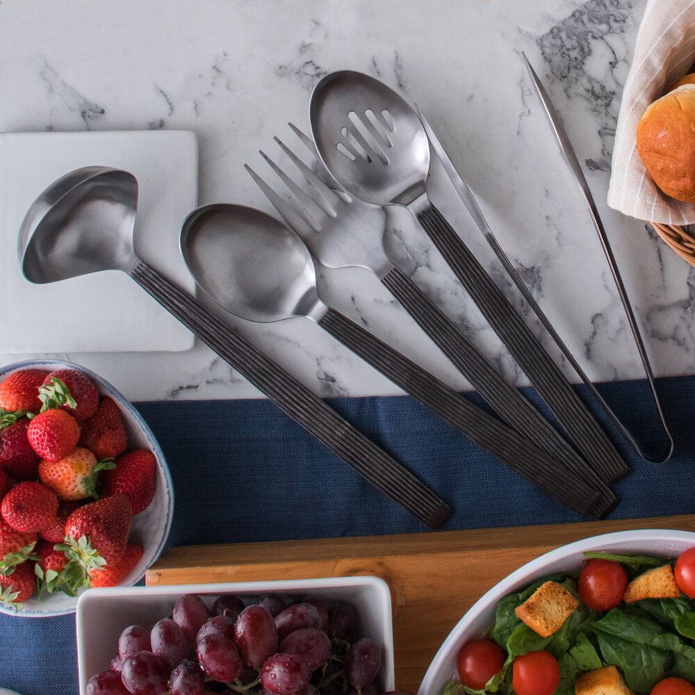 American Metalcraft 5Piece Wavy Aged Stainless Steel Serving Utensils Set