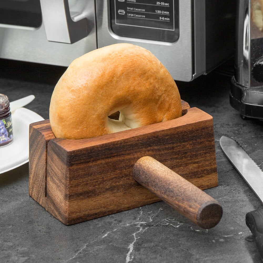 Wooden Bagel Cutter w/ Handle (5.75" x 3" x 2.5")